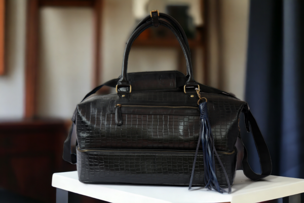 Black Split Leather Bag