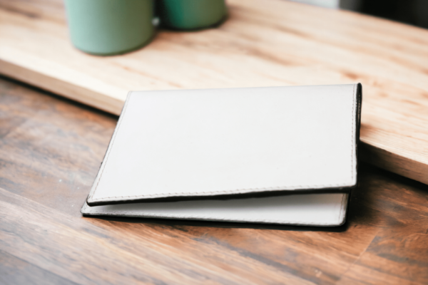 White premium Leather Passport Cover