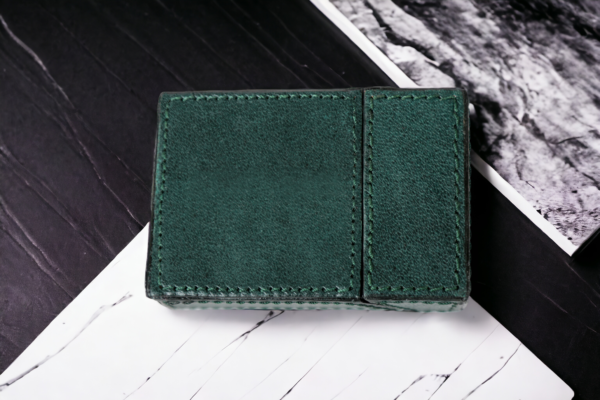Green Personalized Leather Cigarrette Case