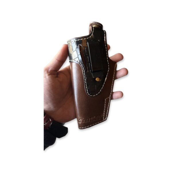 Distressed Brown & Black Print Leather Holster