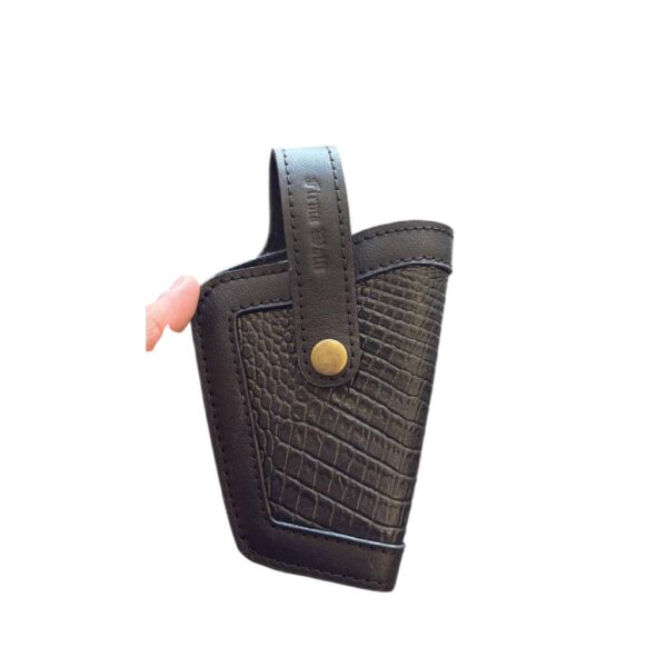 Black Crocodile and Plain Leather Clip Holster for 32 Tauras Pistols